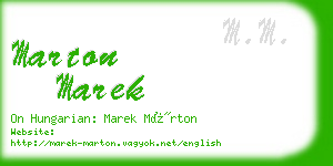 marton marek business card